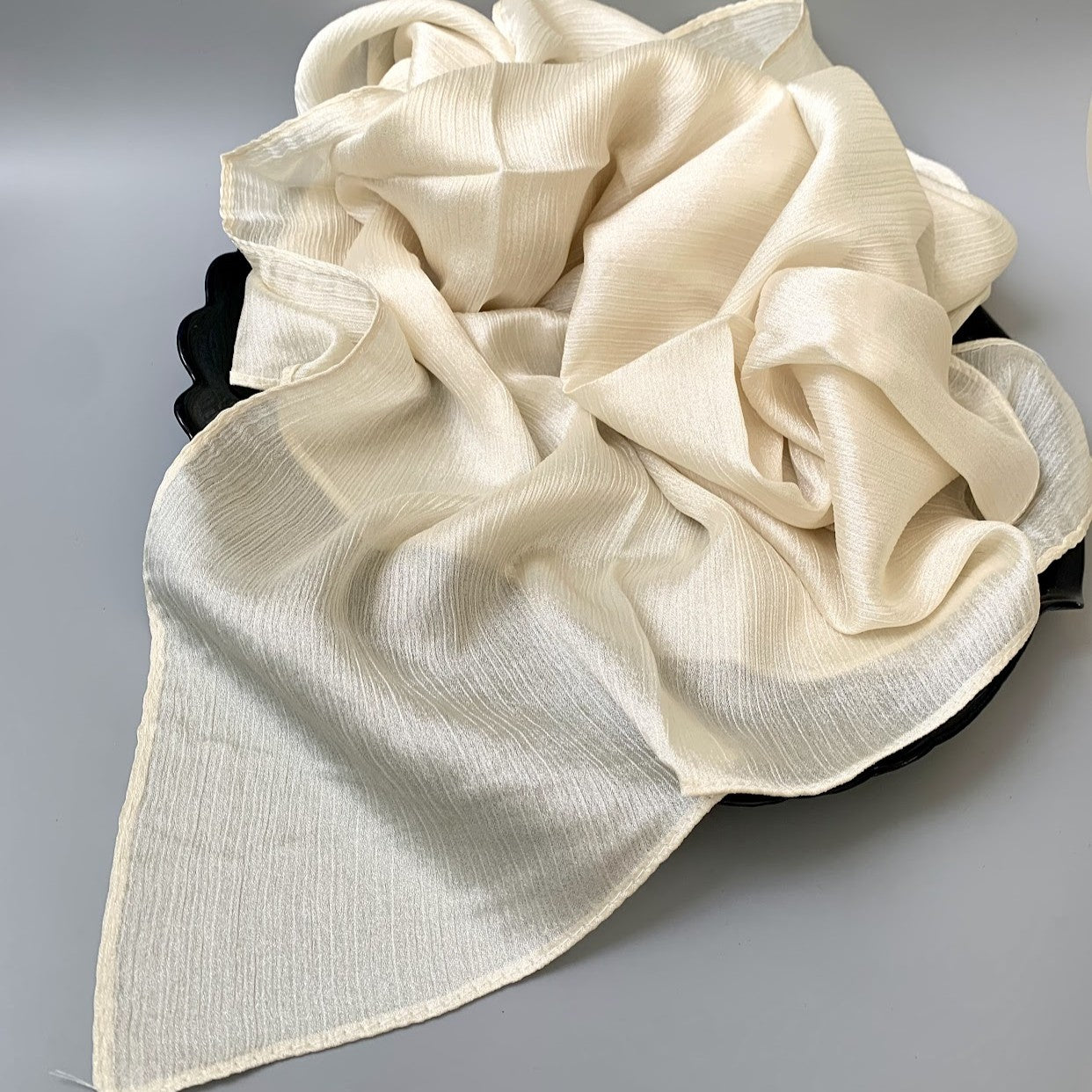 Almond Crinkle Silk Hijab