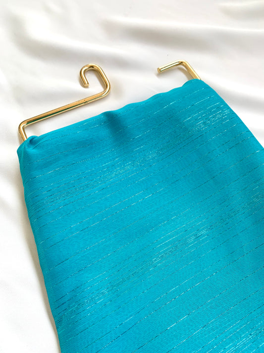 Bondi Blue Zari Chiffon