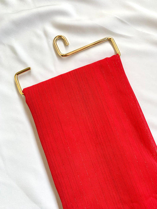 Cadmium Red Zari Chiffon