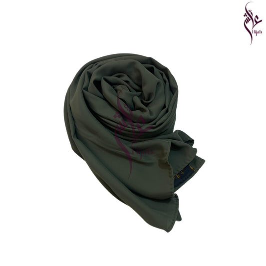 Charcoal Green Malaysian Chiffon Hijab