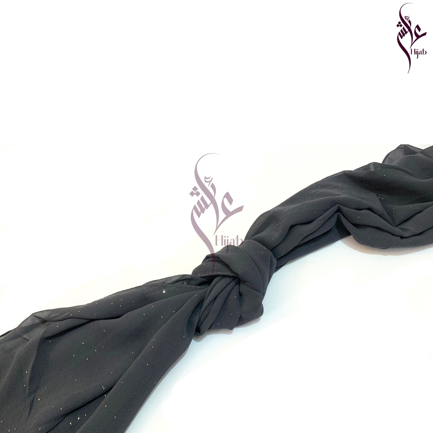 Charcoal Grey Glitter Georgette Hijab