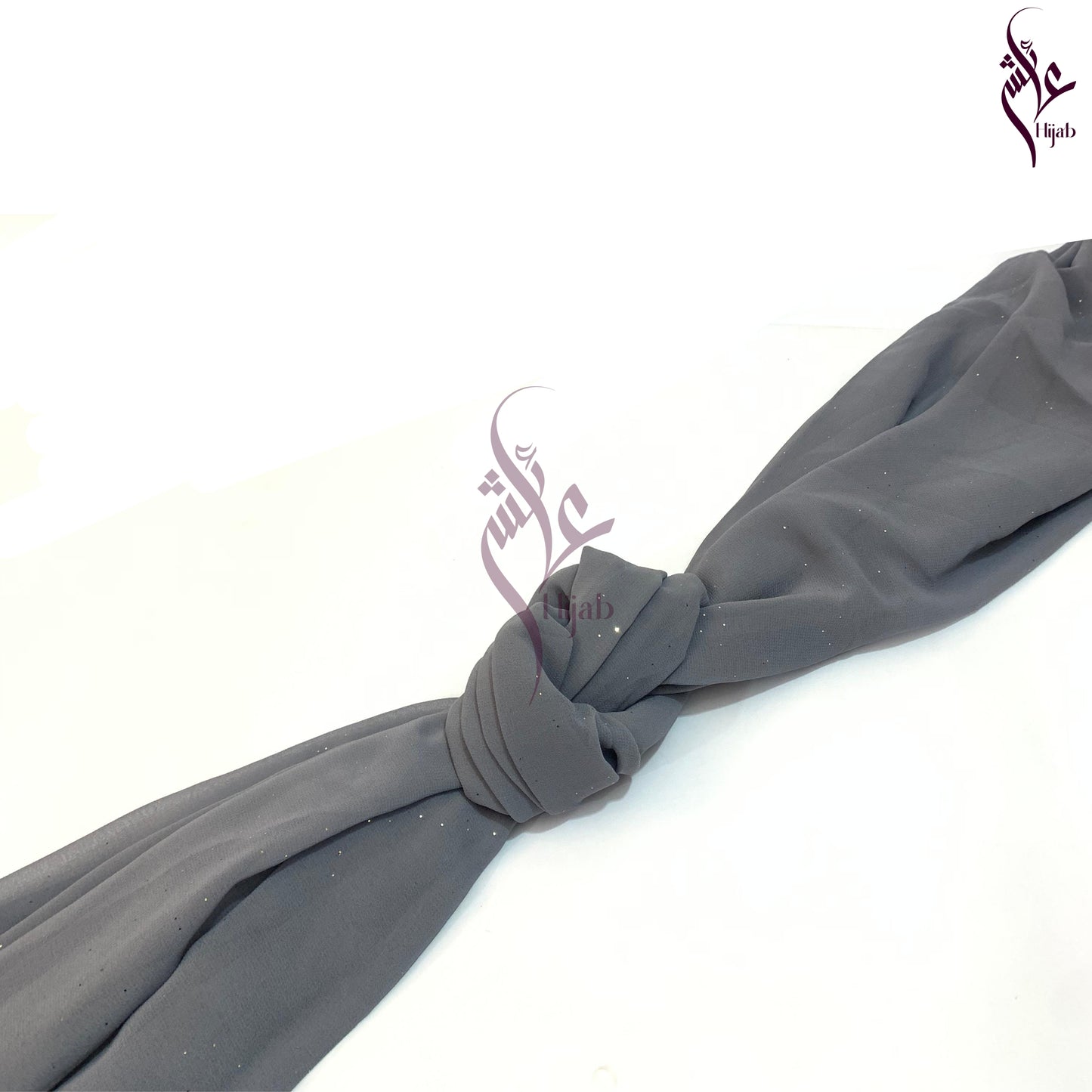 Cloudy Grey Glitter Georgette Hijab