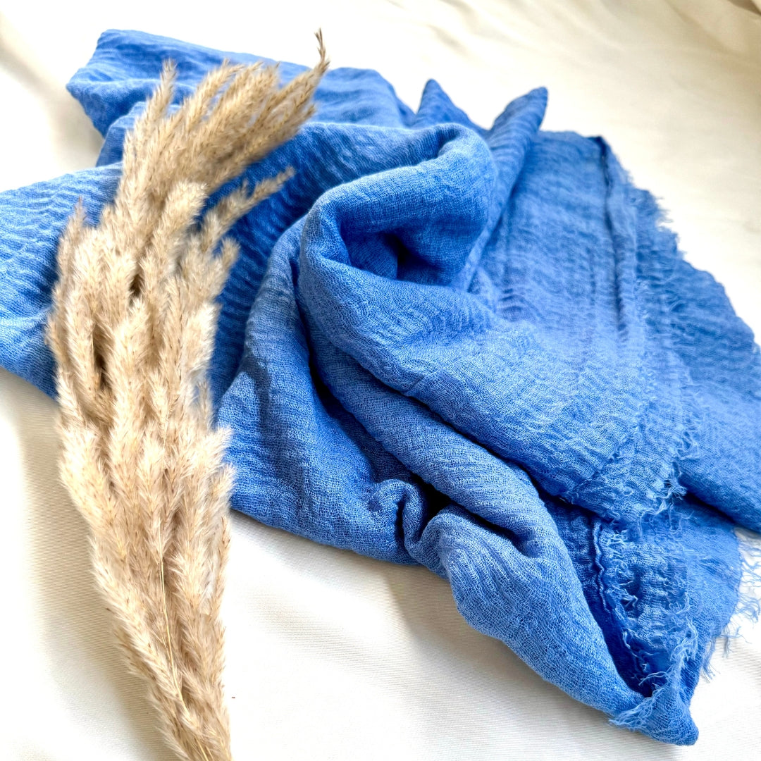 Cobalt Blue Crimps Hijab