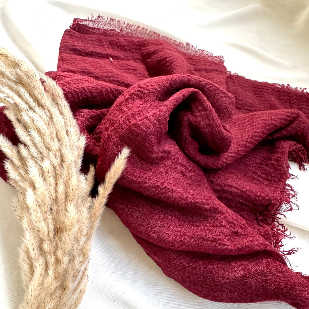 Deep Raspberry Crimps Hijab