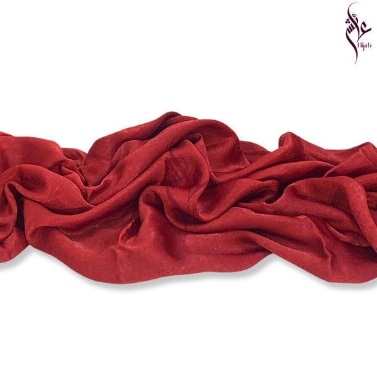 Dull Red Velvet Silk Hijab