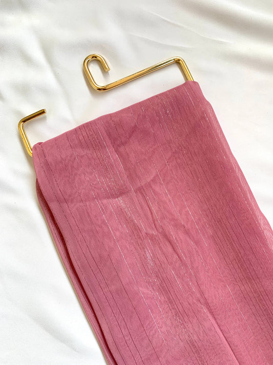 Dusky Roses Zari Chiffon