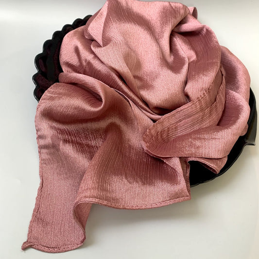 Dusty Pink Crinkle Silk Hijab