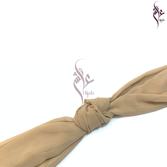 Fawn Glitter Georgette Hijab