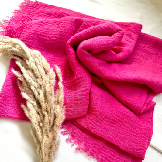 Fuchsia Pink Crimps Hijab