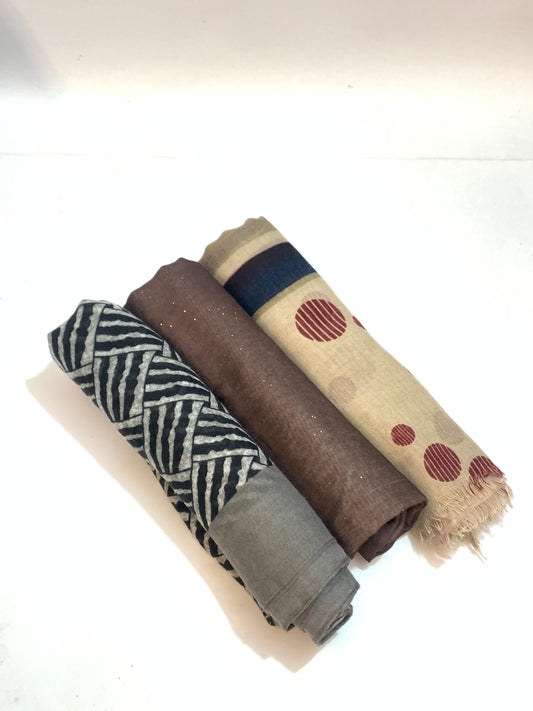 Pack of 3 Lawn Printed Hijab