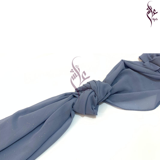 Mist Blue Glitter Georgette Hijab