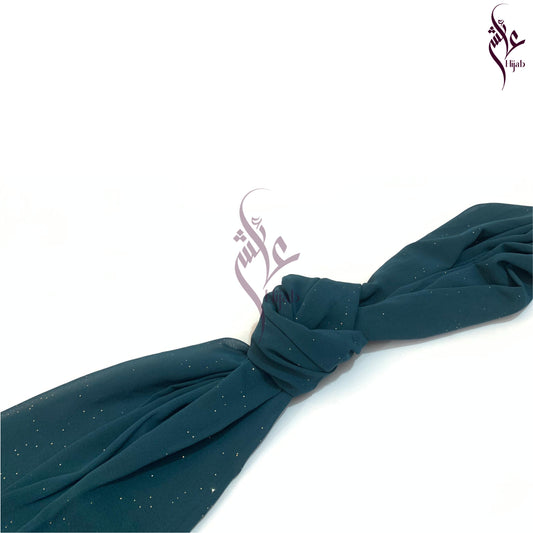 Nile Blue Glitter Georgette Hijab