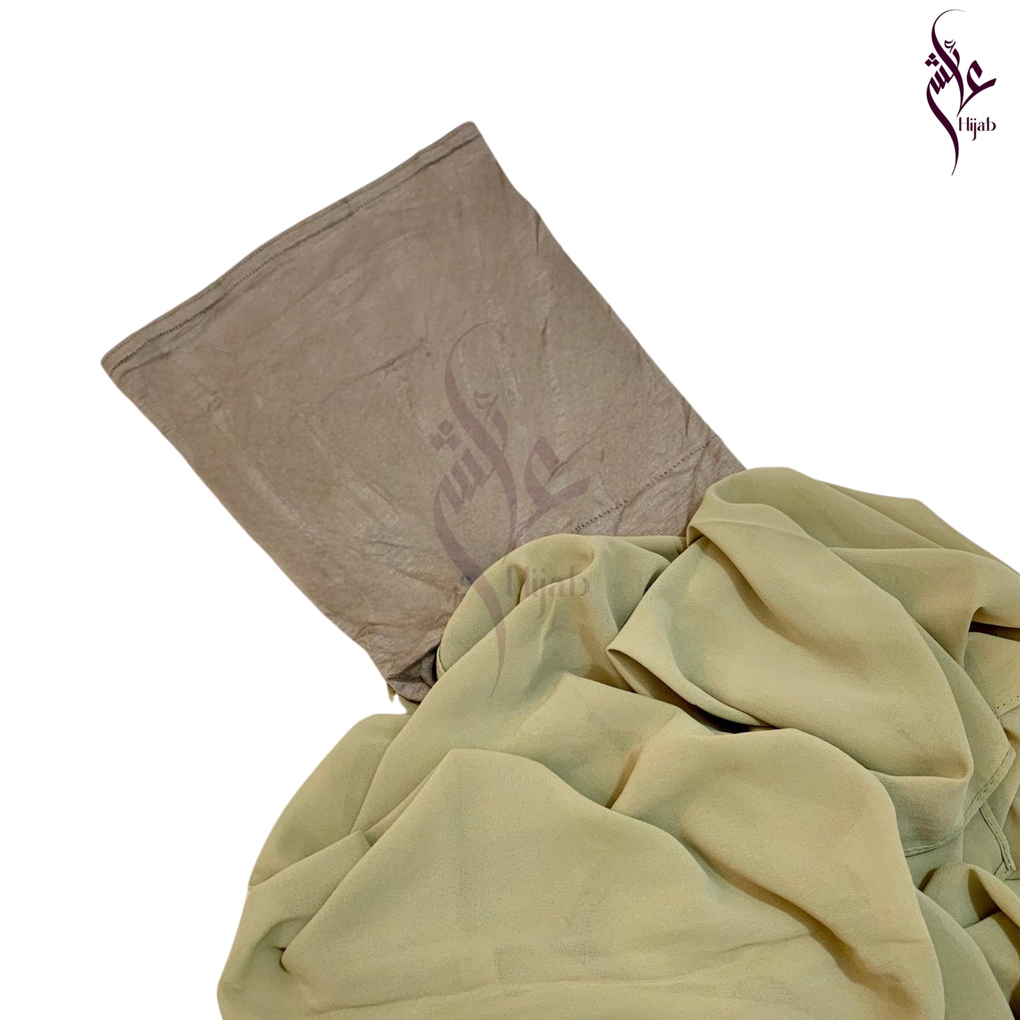 Olive Green Malaysian Cap Attach Hijab