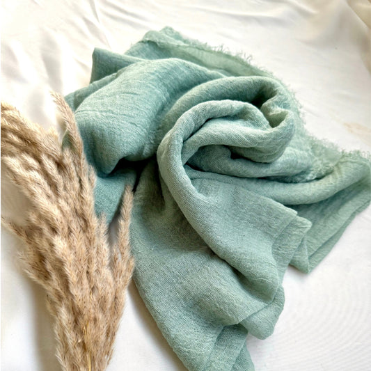 Pastel Mint Green Crimps Hijab