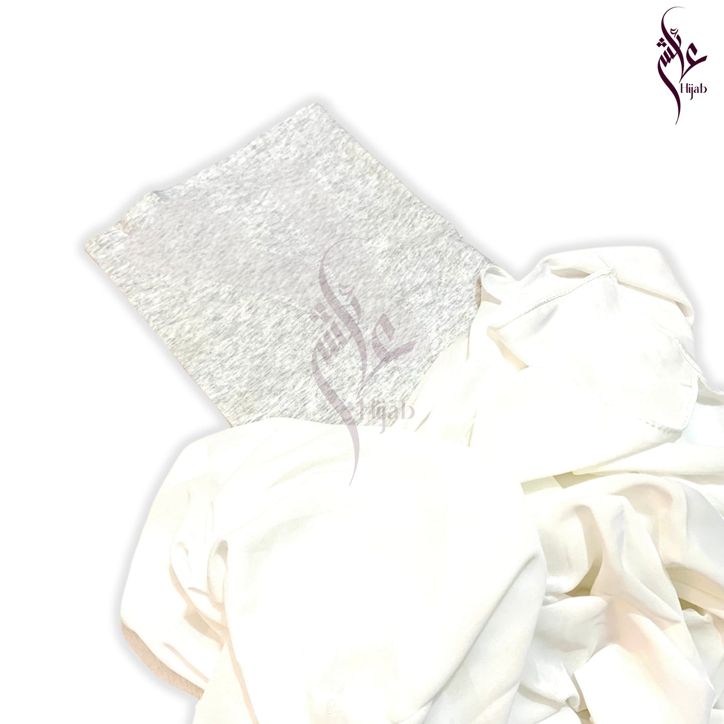 Rose White Malaysian Cap Attach Hijab