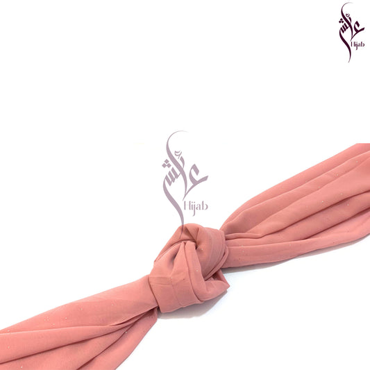 Sea Pink Glitter Georgette Hijab