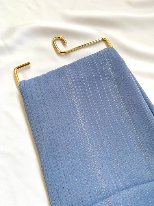 Slate Grey Zari Chiffon