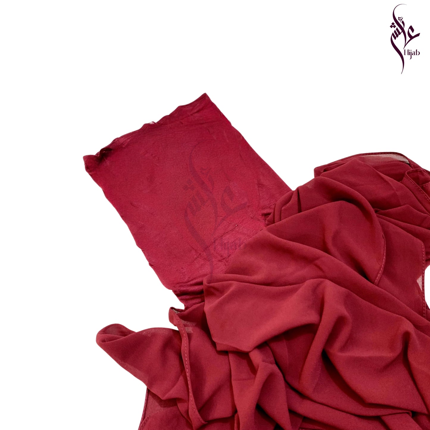 Vivid Burgundy Malaysian Cap Attach Hijab