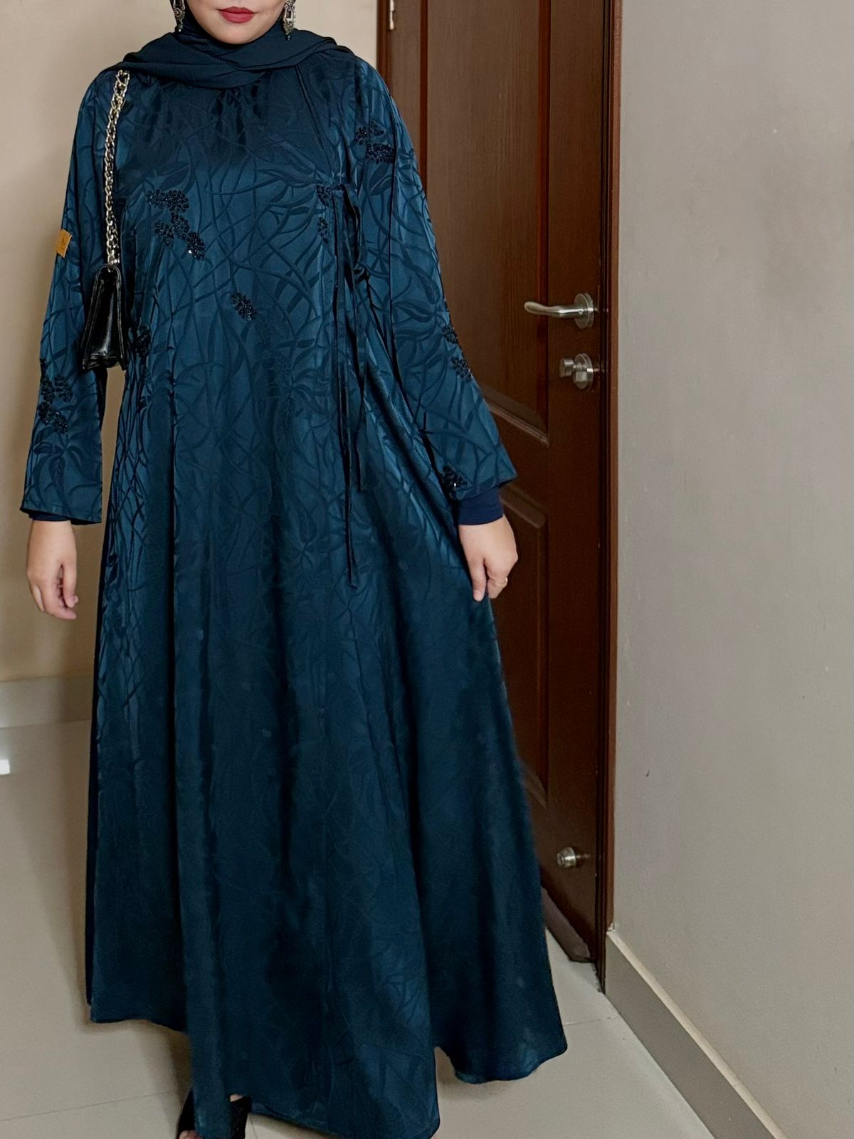 Kehra Bottle Green  Luxury Abaya