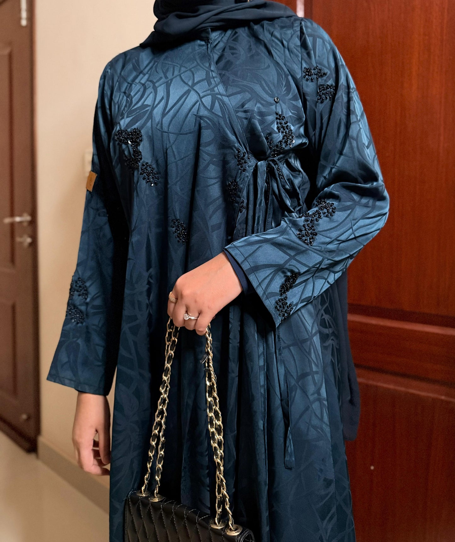 Kehra Bottle Green  Luxury Abaya