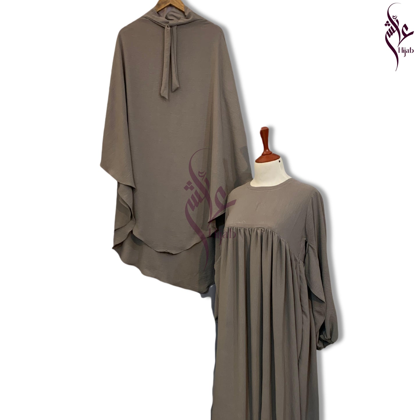 2 Layer Khimar Abaya Set