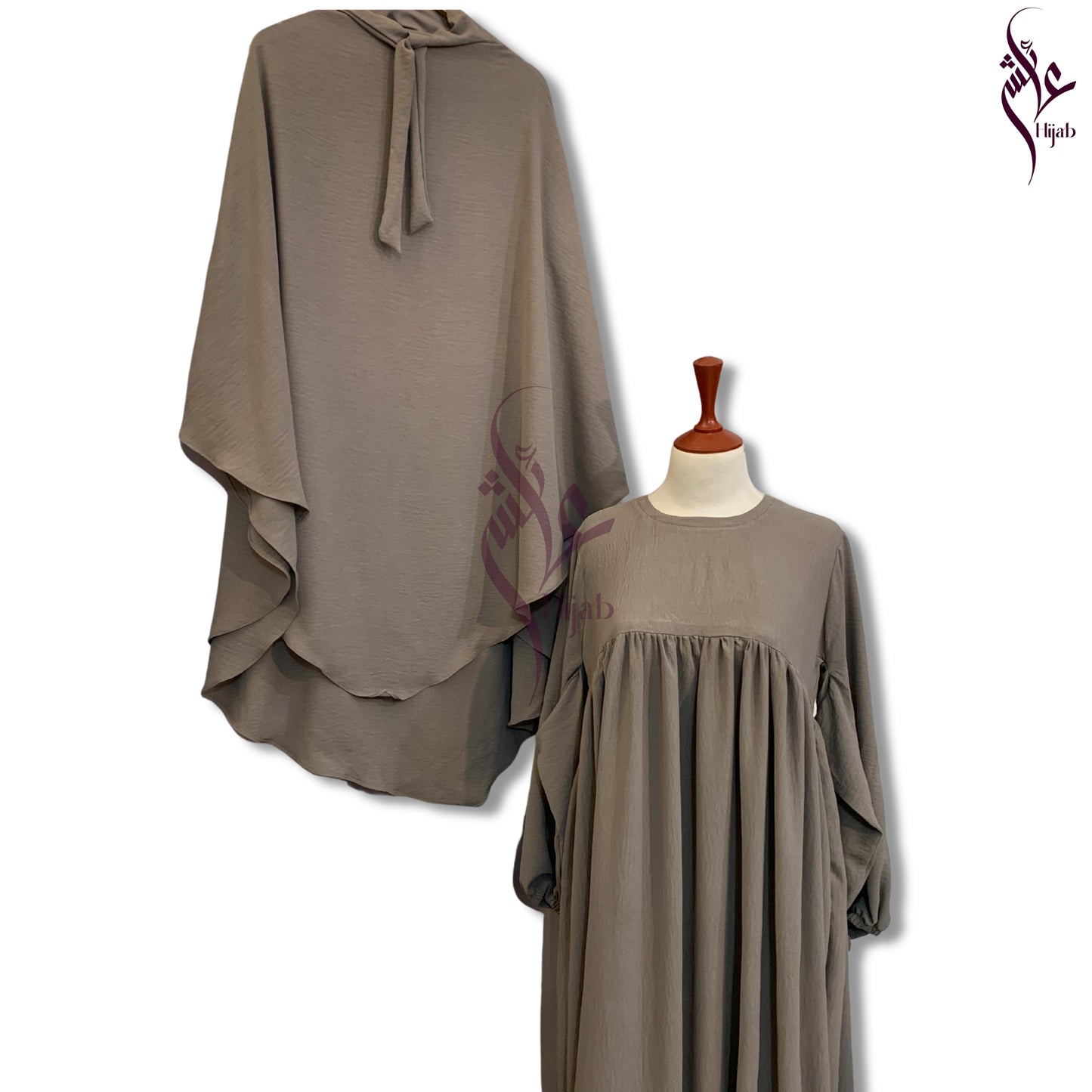 2 Layer Khimar Abaya Set