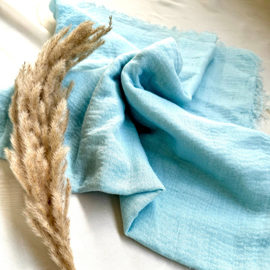 Soft Sky Blue Crimps Hijab