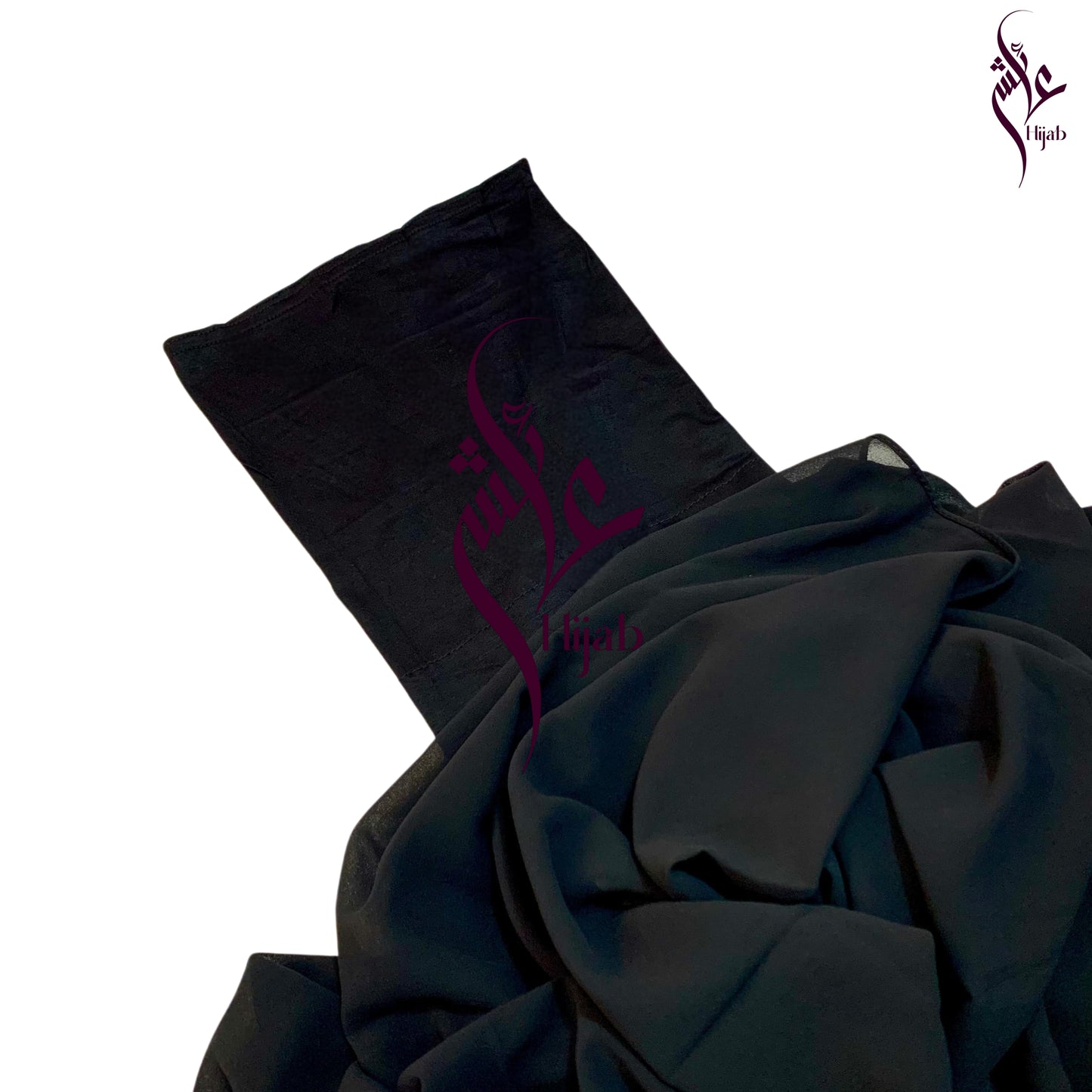 Black Malaysian Cap Attach Hijab