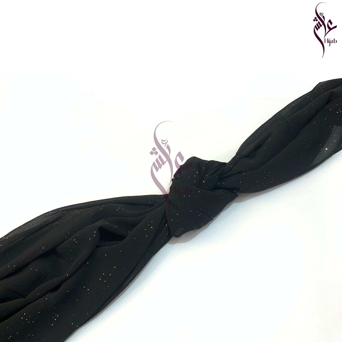 Black Glitter Georgette Hijab