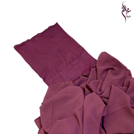 Brownish Purple Malaysian Cap Attach Hijab
