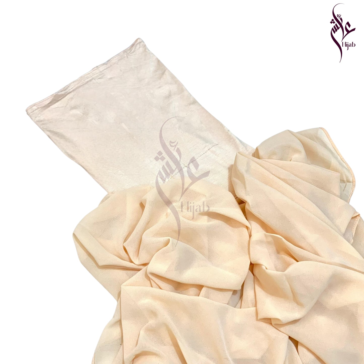 Dairy Cream Malaysian Cap Attach Hijab