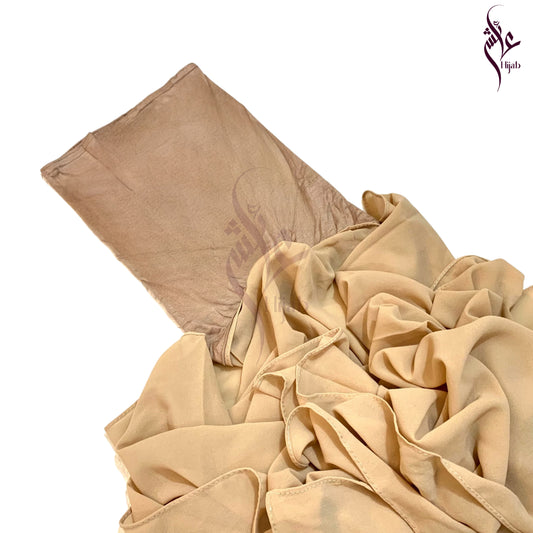 Deep Peach Malaysian Cap Attach Hijab