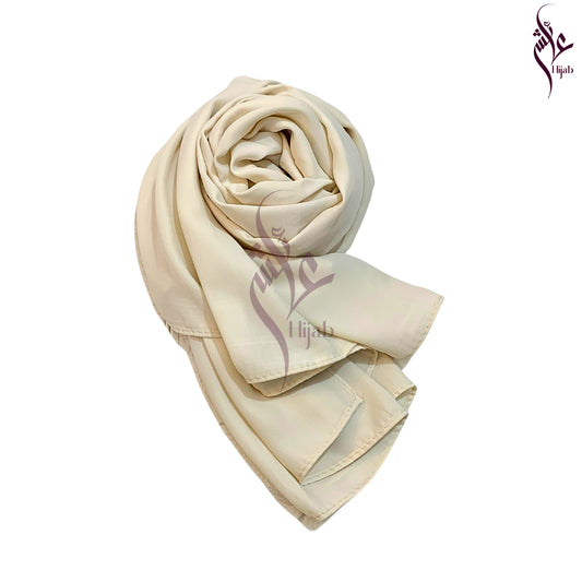 Double Spanish White Malaysian Chiffon Hijab