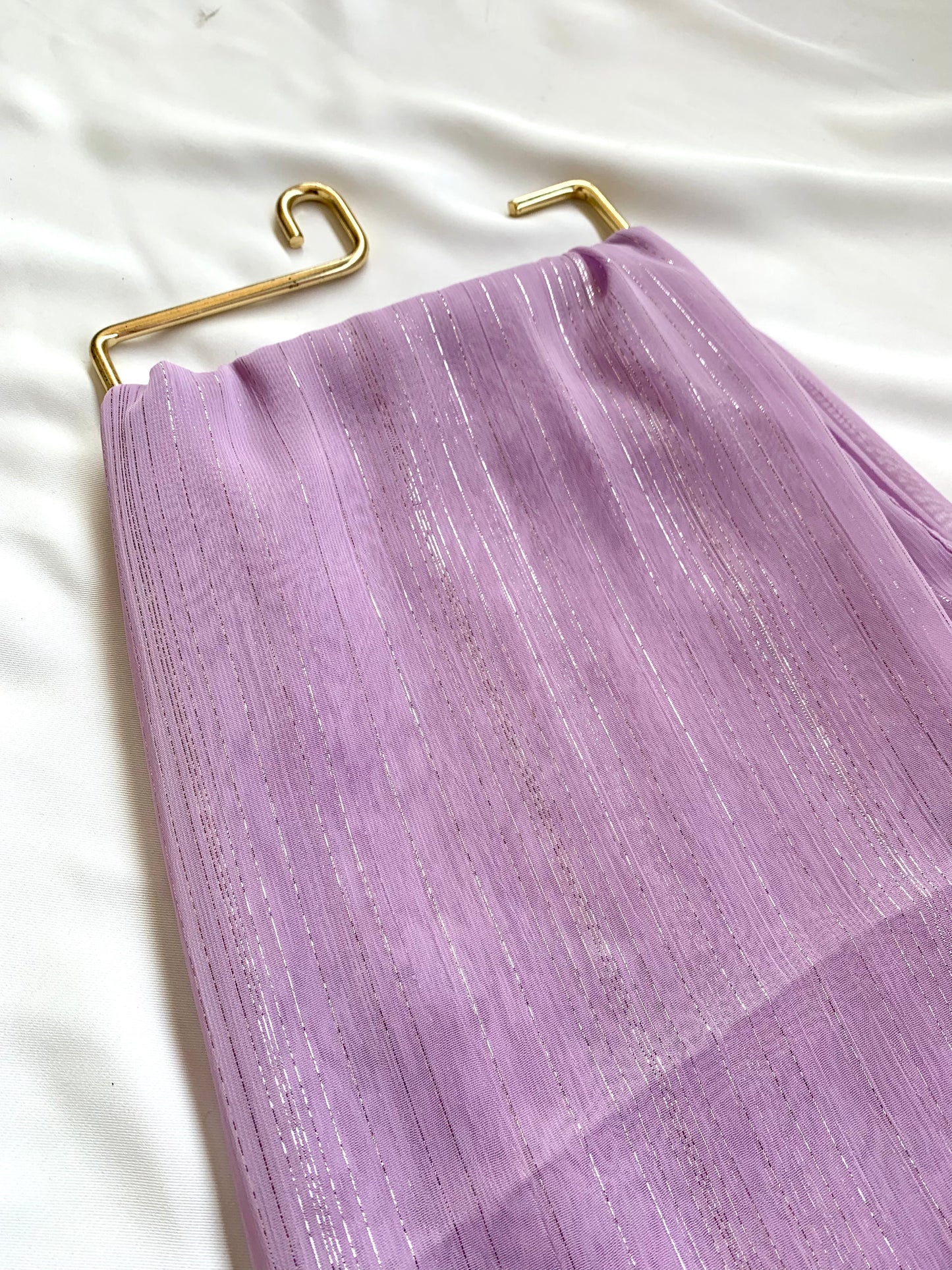Dusty Lavender Zari Chiffon