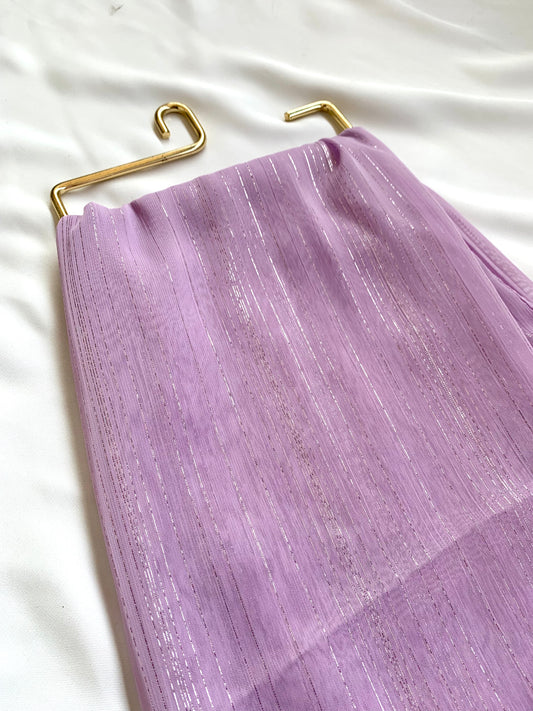 Dusty Lavender Zari Chiffon