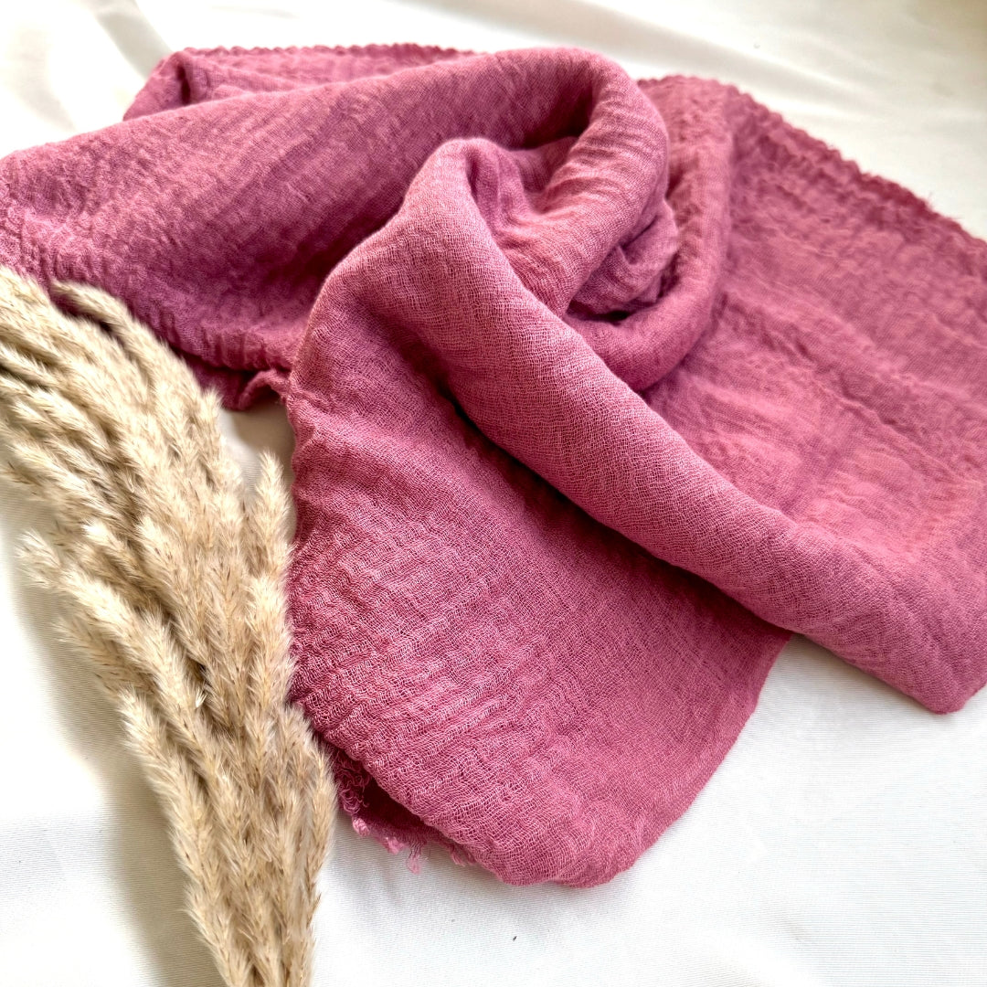 Flamingo Pink Crimps Hijab