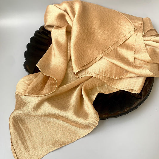 Golden Crinkle Silk Hijab