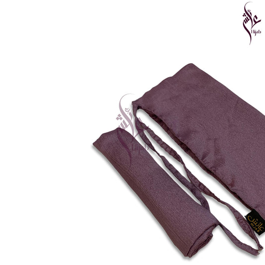 Purple Brown Crinkle Half Niqab set