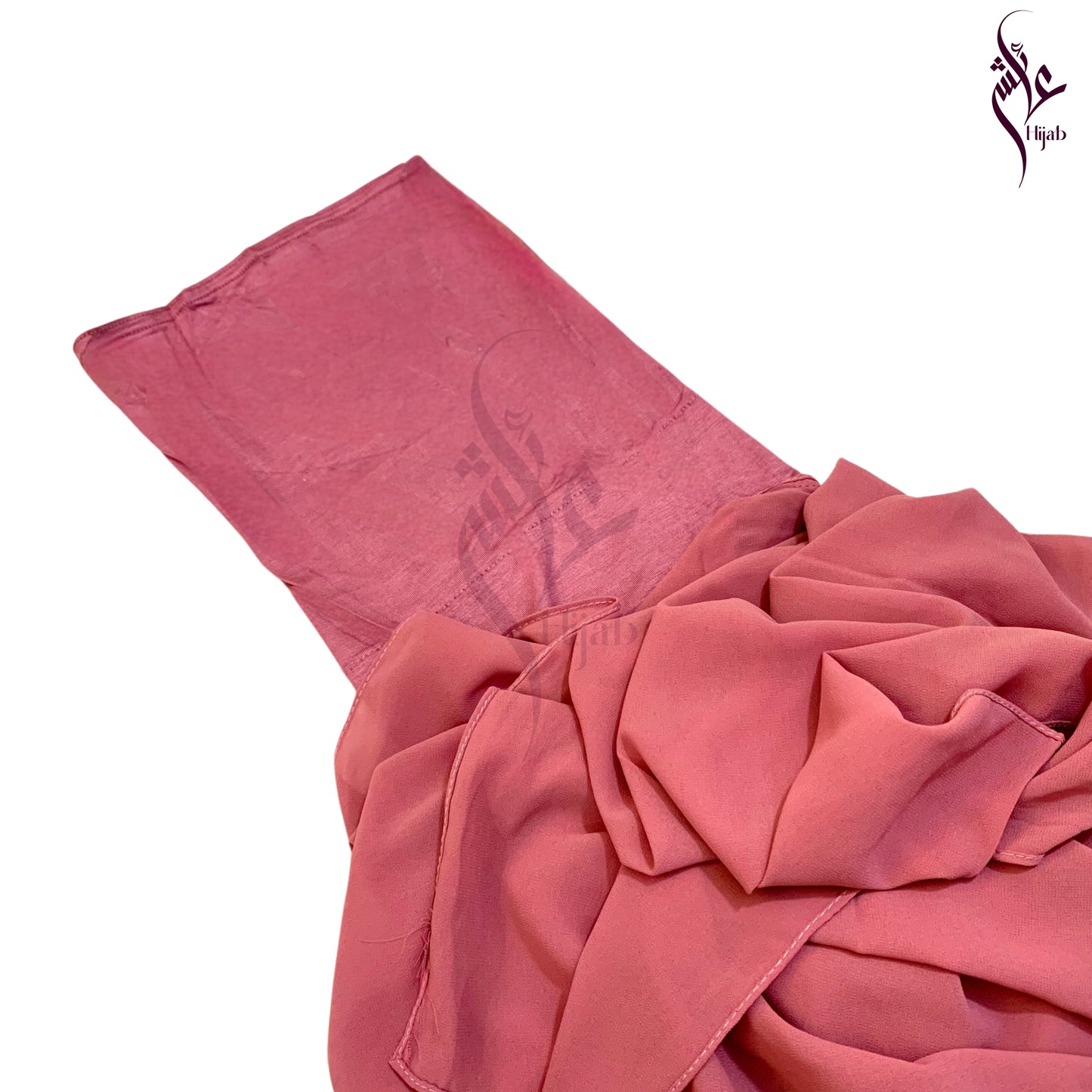 Light Carmine Pink Malaysian Cap Attach Hijab