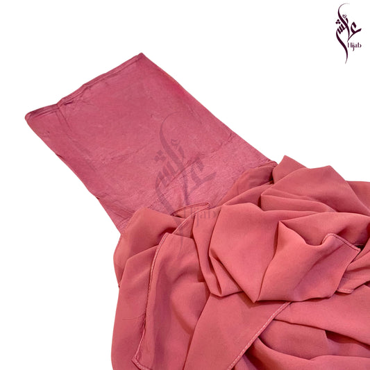 Light Carmine Pink Malaysian Cap Attach Hijab