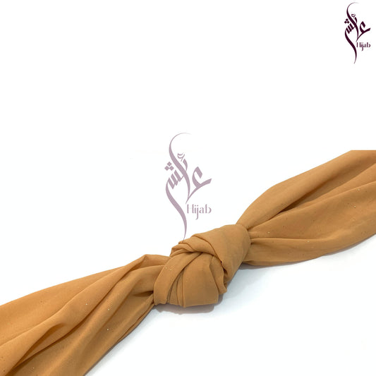 Pale Copper Glitter Georgette Hijab