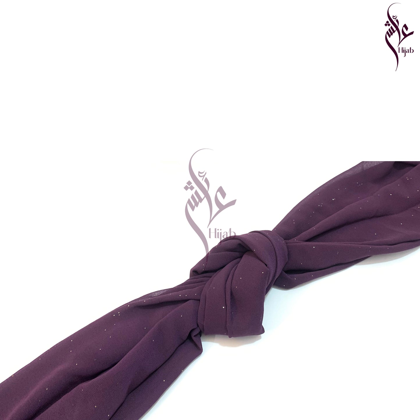 Plum Purple Glitter Georgette Hijab