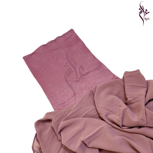 Reddish Grey Malaysian Cap Attach Hijab