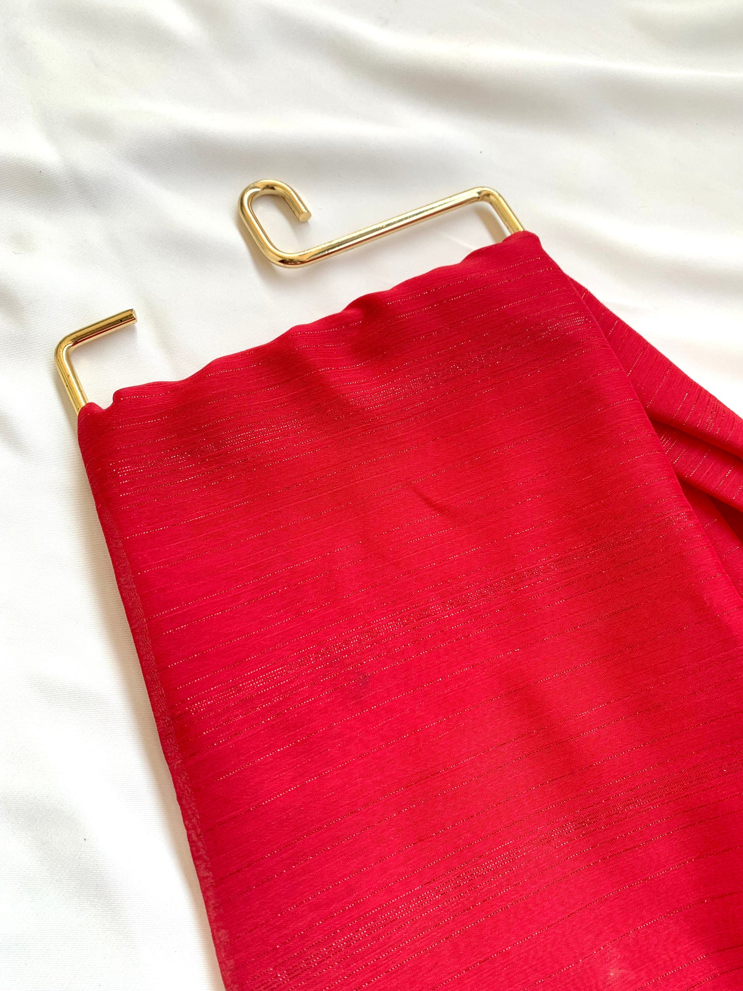 Venetian Red Zari Chiffon