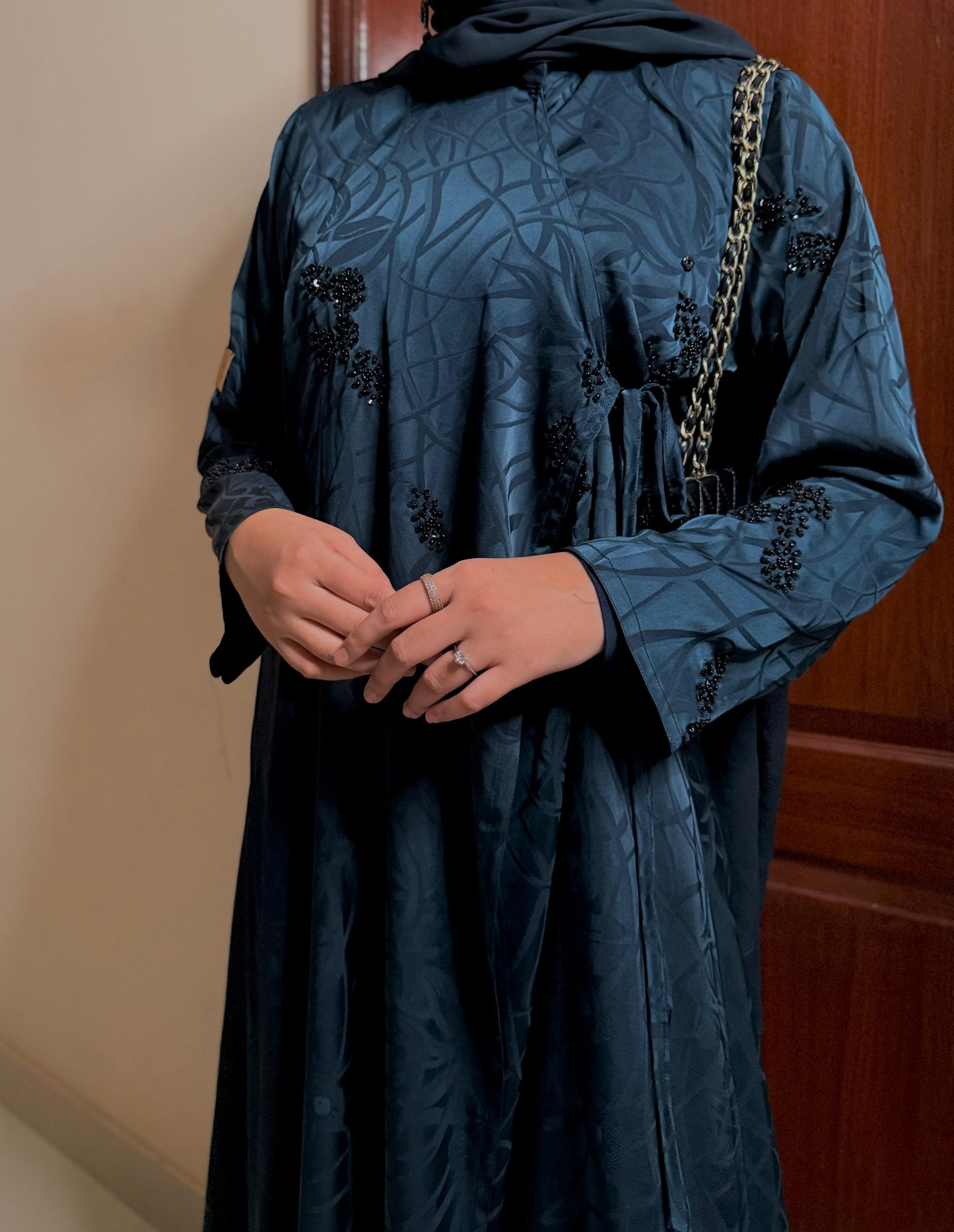 Kehra Bottle Green  Luxury Abaya
