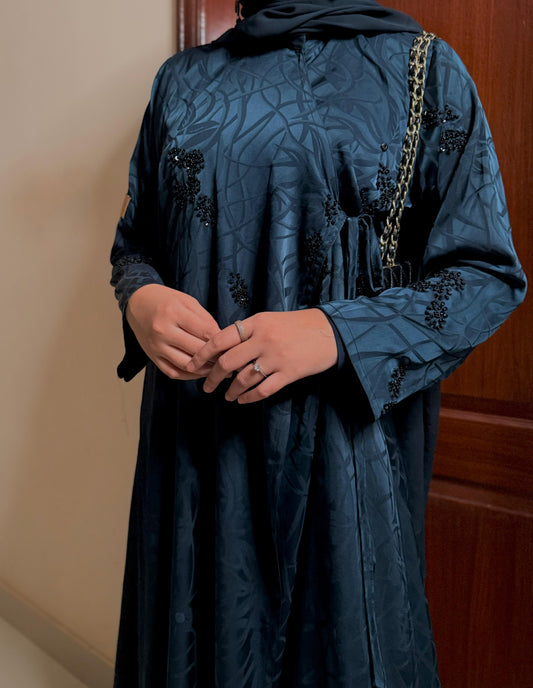 Kehra Bottle Green  Luxury Abaya