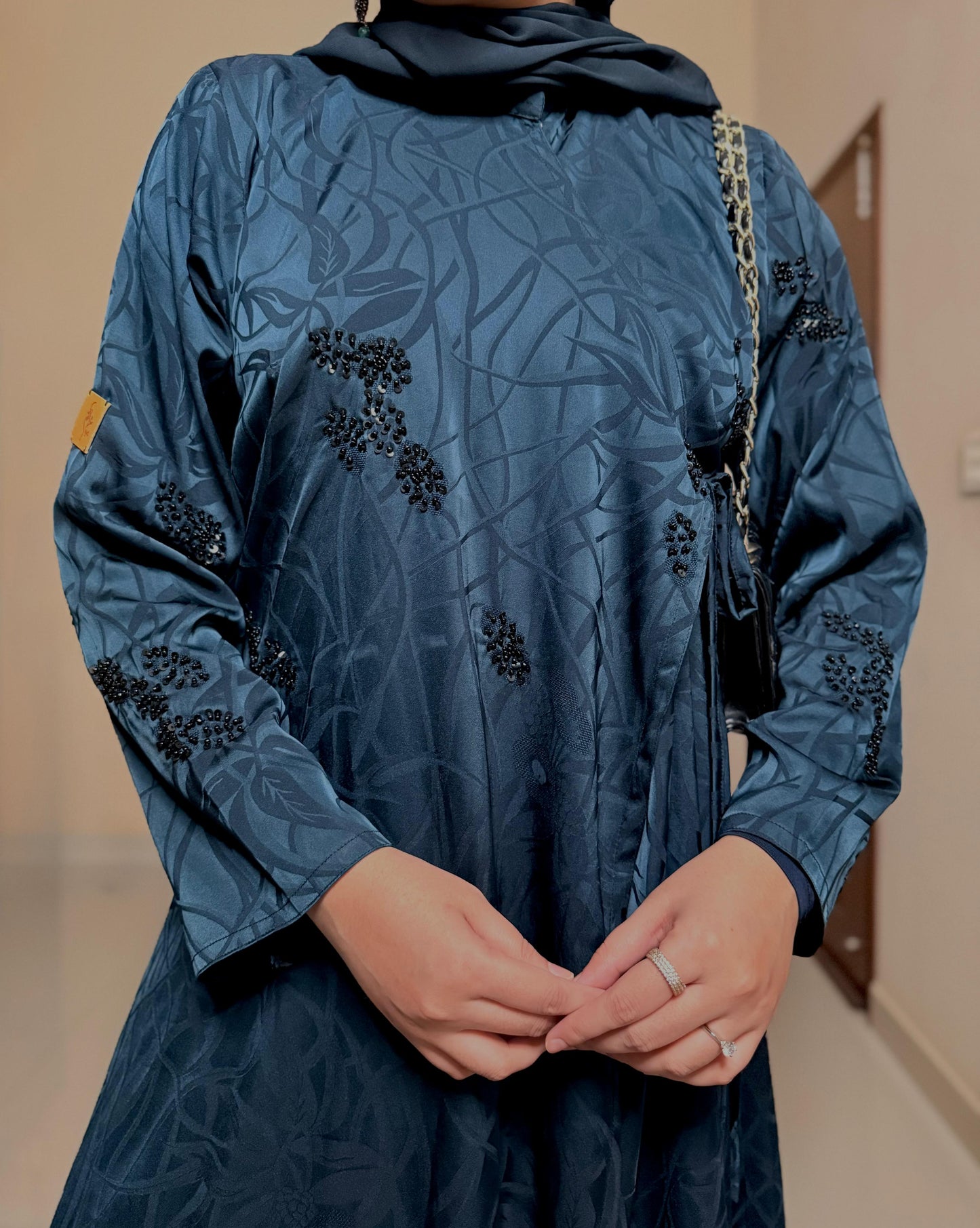 Kehra Bottle Green  Luxury Abaya