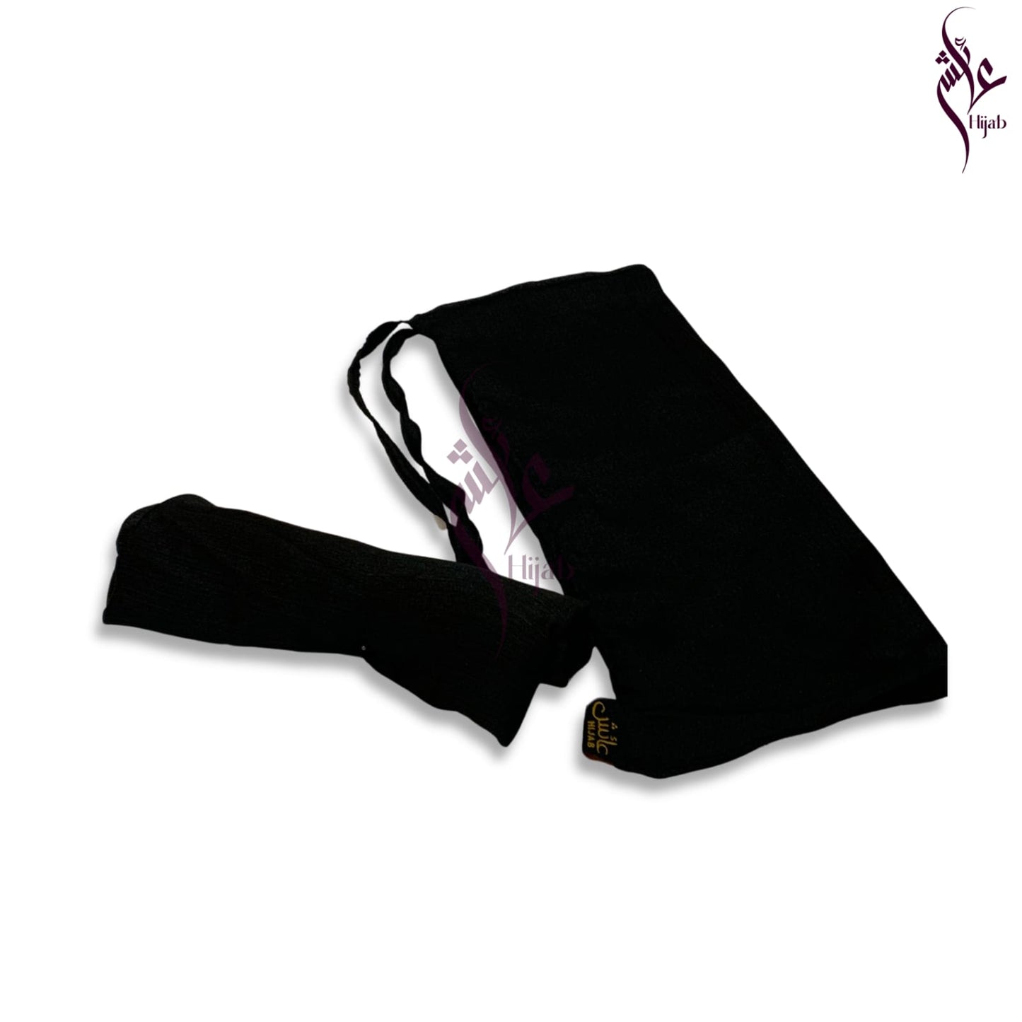 Black Crinkle Half Niqab set